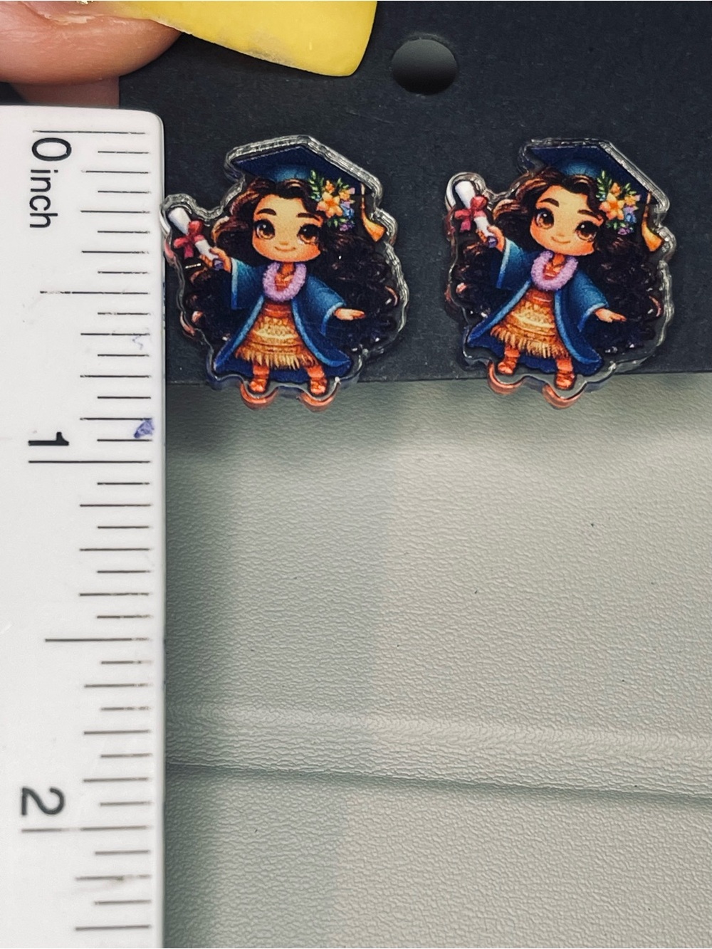 Moana Graduation Stud Earrings - Picture 3 of 3